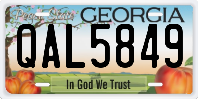 GA license plate QAL5849