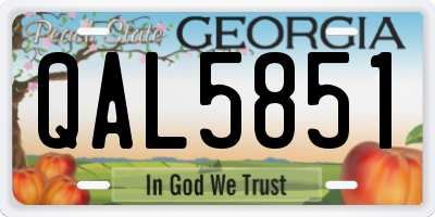 GA license plate QAL5851