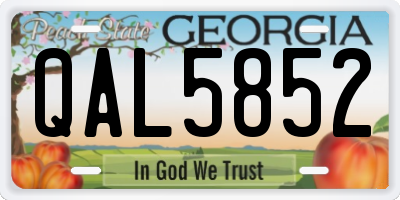 GA license plate QAL5852