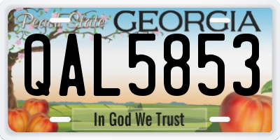 GA license plate QAL5853