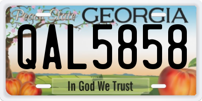 GA license plate QAL5858