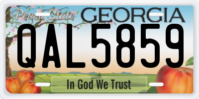 GA license plate QAL5859