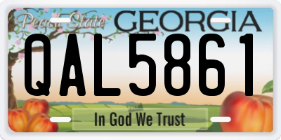 GA license plate QAL5861