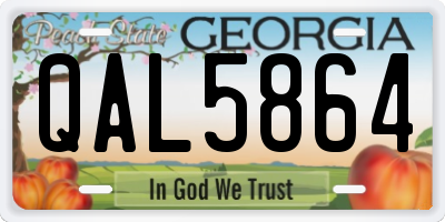 GA license plate QAL5864