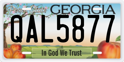 GA license plate QAL5877