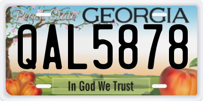 GA license plate QAL5878