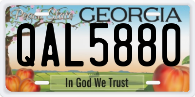 GA license plate QAL5880