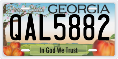 GA license plate QAL5882