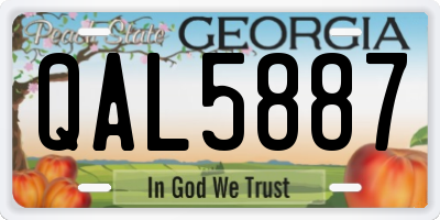 GA license plate QAL5887