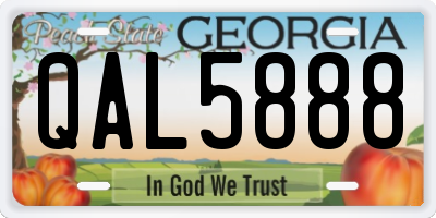 GA license plate QAL5888