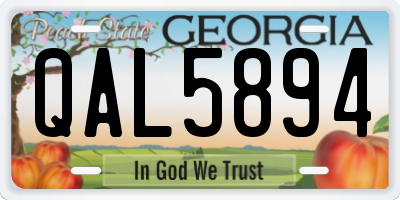 GA license plate QAL5894