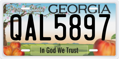 GA license plate QAL5897