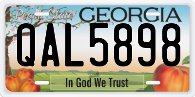 GA license plate QAL5898