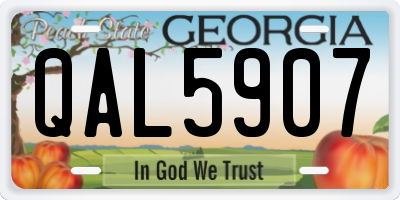 GA license plate QAL5907