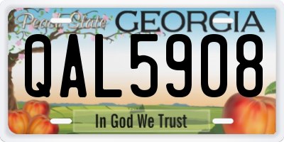 GA license plate QAL5908