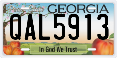 GA license plate QAL5913