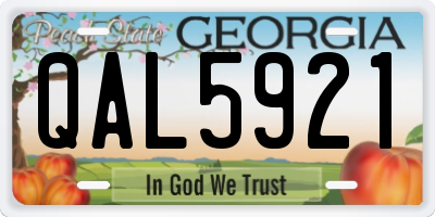 GA license plate QAL5921