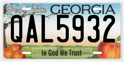 GA license plate QAL5932