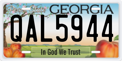 GA license plate QAL5944