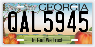 GA license plate QAL5945