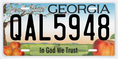 GA license plate QAL5948