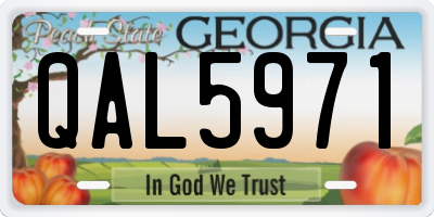 GA license plate QAL5971