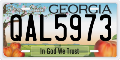 GA license plate QAL5973