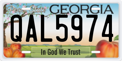 GA license plate QAL5974