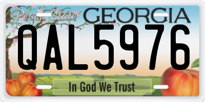 GA license plate QAL5976