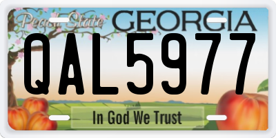 GA license plate QAL5977