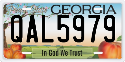 GA license plate QAL5979