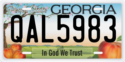 GA license plate QAL5983