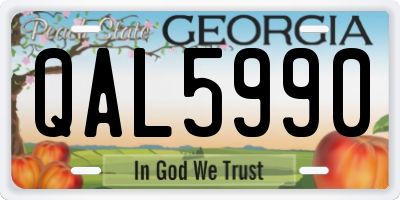 GA license plate QAL5990