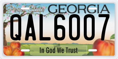 GA license plate QAL6007