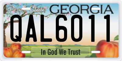 GA license plate QAL6011