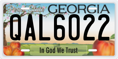 GA license plate QAL6022