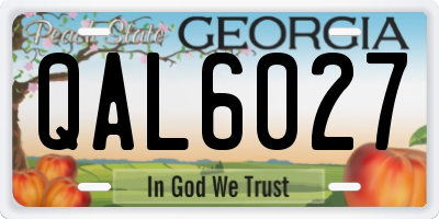 GA license plate QAL6027