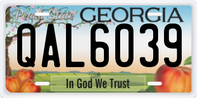 GA license plate QAL6039