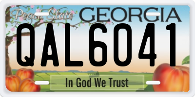 GA license plate QAL6041