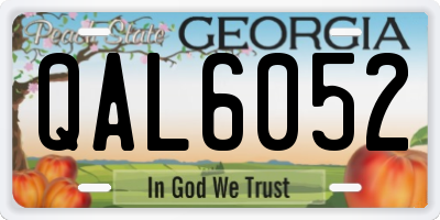 GA license plate QAL6052