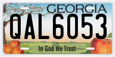 GA license plate QAL6053