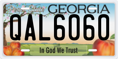 GA license plate QAL6060