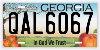 GA license plate QAL6067