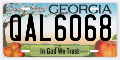 GA license plate QAL6068