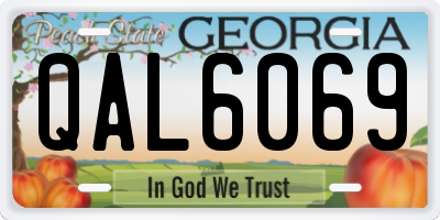 GA license plate QAL6069