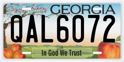 GA license plate QAL6072