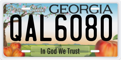 GA license plate QAL6080