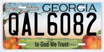 GA license plate QAL6082