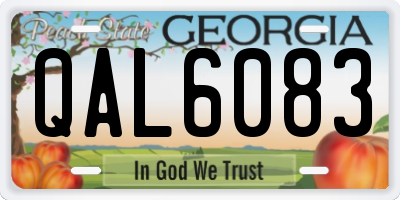 GA license plate QAL6083