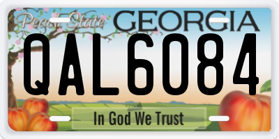 GA license plate QAL6084